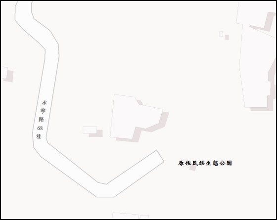 原住民族生態公園位置圖，位置在：永寧路68巷底。