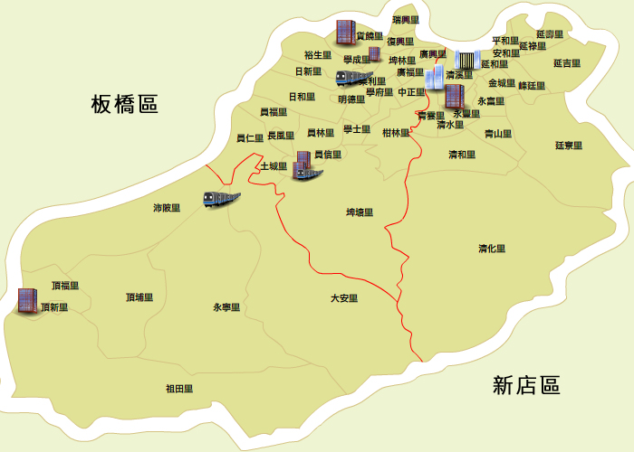 土城區行政區域圖，詳情請參閱連結檔案。