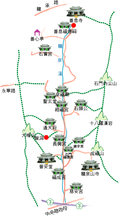 龍泉山水公園景觀地圖