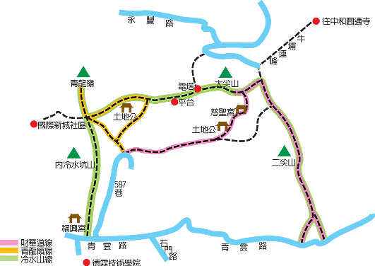 大尖二尖山系列步道路線圖