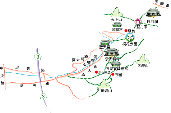 土城桐花公園景觀地圖，詳情請參考上方文字說明。